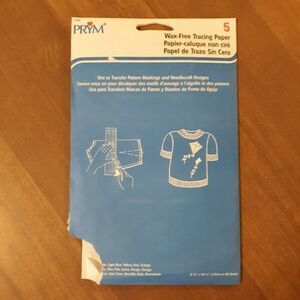 Vtg 4 Sheets Prym Sewing Wax Free Tracing Paper #11032 Open package 4 sheets